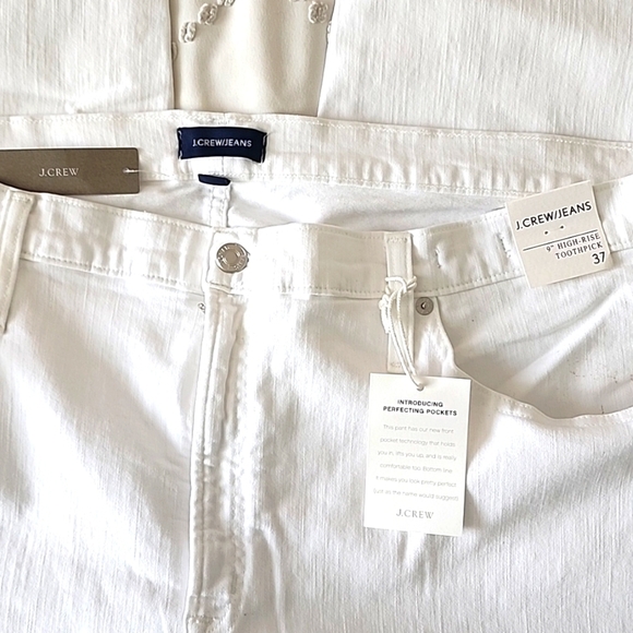 NWT J.Crew High Rise Toothpick White Jeans Plus Size 37 - Picture 3 of 5